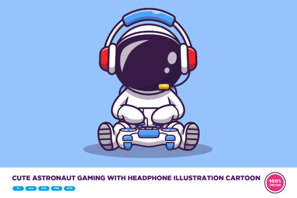 Evaluating the Cute Astronaut Gaming with Headphone Vector Illustration for Your Creative Projects