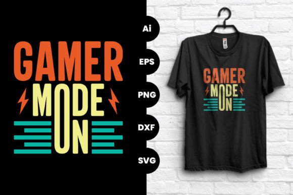 Gamer Mode On Gaming Vector T-Shirt Design Ideas