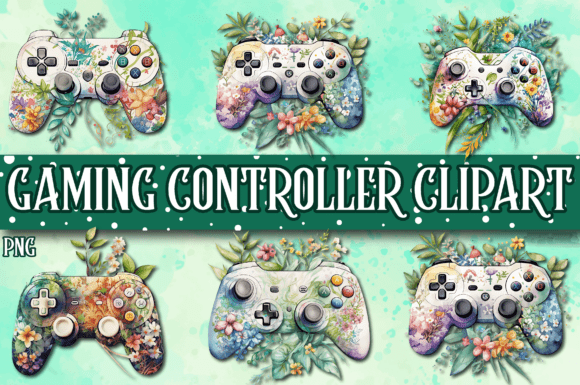 Gaming Controller Sublimation Clipart for Creative Projects