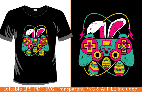 Retro Easter Video Game Easter Gaming T-Shirt Design: A Complete Asset for Your POD Store